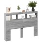 vidaXL LED-Kopfteil mit Ablage Grau Sonoma 140x17x102 cm vidaXL LED-Kopfteil mit Ablage Grau Sonoma 140x17x102 cm