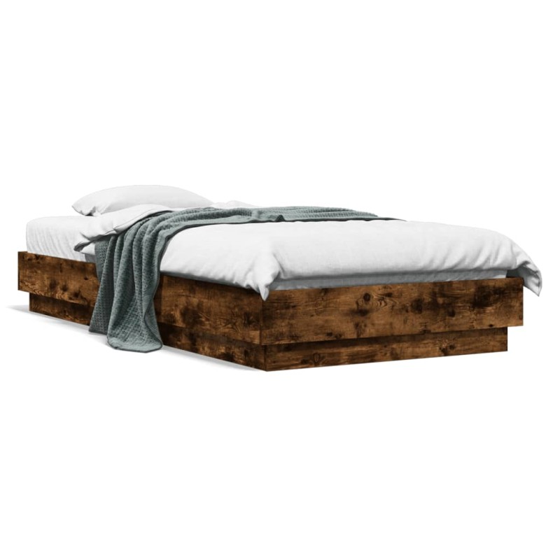 vidaXL Bettgestell Räuchereiche 75x190 cm Holzwerkstoff vidaXL Bettgestell Räuchereiche 75x190 cm Holzwerkstoff