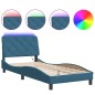 vidaXL Bettgestell mit LED-Leuchten Blau 80x200 cm Samt vidaXL Bettgestell mit LED-Leuchten Blau 80x200 cm Samt