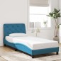 vidaXL Bettgestell mit LED-Leuchten Blau 80x200 cm Samt vidaXL Bettgestell mit LED-Leuchten Blau 80x200 cm Samt