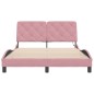 vidaXL Bettgestell mit LED-Leuchten Rosa 140x190 cm Samt vidaXL Bettgestell mit LED-Leuchten Rosa 140x190 cm Samt