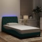 vidaXL Bettgestell mit LED-Leuchten Dunkelgrün 100x200 cm Samt vidaXL Bettgestell mit LED-Leuchten Dunkelgrün 100x200 cm Samt