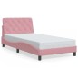 vidaXL Bettgestell mit LED-Leuchten Rosa 100x200 cm Samt vidaXL Bettgestell mit LED-Leuchten Rosa 100x200 cm Samt