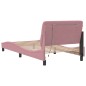 vidaXL Bettgestell mit LED-Leuchten Rosa 100x200 cm Samt vidaXL Bettgestell mit LED-Leuchten Rosa 100x200 cm Samt