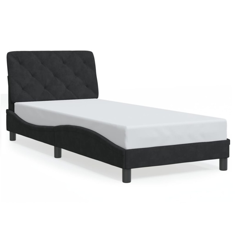 vidaXL Bettgestell mit LED-Leuchten Schwarz 80x200 cm Samt vidaXL Bettgestell mit LED-Leuchten Schwarz 80x200 cm Samt