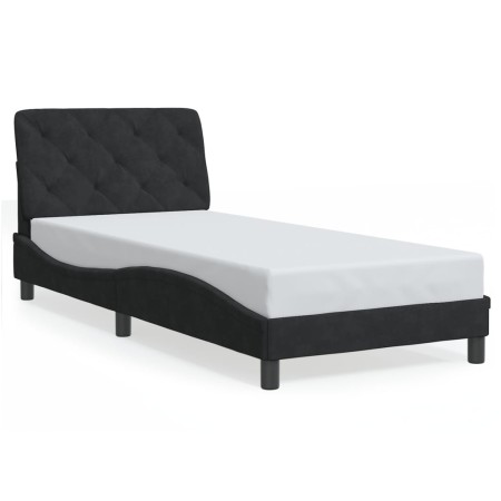 vidaXL Bettgestell mit LED-Leuchten Schwarz 80x200 cm Samt