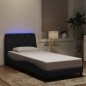 vidaXL Bettgestell mit LED-Leuchten Schwarz 80x200 cm Samt vidaXL Bettgestell mit LED-Leuchten Schwarz 80x200 cm Samt