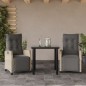 vidaXL 3-tlg. Garten-Essgruppe mit Kissen Hellgrau Poly Rattan vidaXL 3-tlg. Garten-Essgruppe mit Kissen Hellgrau Poly Rattan