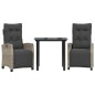 vidaXL 3-tlg. Garten-Essgruppe mit Kissen Hellgrau Poly Rattan vidaXL 3-tlg. Garten-Essgruppe mit Kissen Hellgrau Poly Rattan