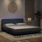 vidaXL Bettgestell mit LED-Leuchten Dunkelgrau 180x200 cm Samt vidaXL Bettgestell mit LED-Leuchten Dunkelgrau 180x200 cm Samt