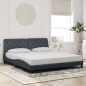 vidaXL Bettgestell mit LED-Leuchten Dunkelgrau 180x200 cm Samt vidaXL Bettgestell mit LED-Leuchten Dunkelgrau 180x200 cm Samt