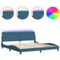 vidaXL Bettgestell mit LED-Leuchten Blau 200x200 cm Samt vidaXL Bettgestell mit LED-Leuchten Blau 200x200 cm Samt