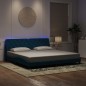 vidaXL Bettgestell mit LED-Leuchten Blau 200x200 cm Samt vidaXL Bettgestell mit LED-Leuchten Blau 200x200 cm Samt