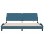 vidaXL Bettgestell mit LED-Leuchten Blau 200x200 cm Samt vidaXL Bettgestell mit LED-Leuchten Blau 200x200 cm Samt