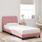 vidaXL Bettgestell mit Kopfteil Rosa 90x190 cm Samt vidaXL Bettgestell mit Kopfteil Rosa 90x190 cm Samt