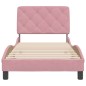 vidaXL Bettgestell mit Kopfteil Rosa 90x190 cm Samt vidaXL Bettgestell mit Kopfteil Rosa 90x190 cm Samt