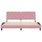 vidaXL Bettgestell mit Kopfteil Rosa 180x200 cm Samt vidaXL Bettgestell mit Kopfteil Rosa 180x200 cm Samt