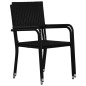 vidaXL 3-tlg. Garten-Essgruppe Poly Rattan Schwarz vidaXL 3-tlg. Garten-Essgruppe Poly Rattan Schwarz