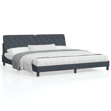 vidaXL Bettgestell mit Kopfteil Dunkelgrau 200x200 cm Samt