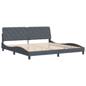 vidaXL Bettgestell mit Kopfteil Dunkelgrau 200x200 cm Samt