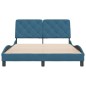 vidaXL Bettgestell mit Kopfteil Blau 140x190 cm Samt vidaXL Bettgestell mit Kopfteil Blau 140x190 cm Samt