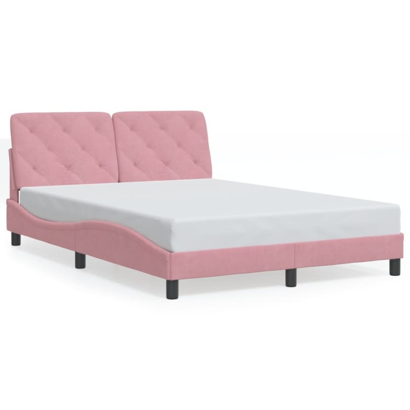 vidaXL Bettgestell mit Kopfteil Rosa 120x200 cm Samt vidaXL Bettgestell mit Kopfteil Rosa 120x200 cm Samt