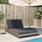 vidaXL Sonnenliege mit Auflagen Grau 114x205x73 cm Poly Rattan vidaXL Sonnenliege mit Auflagen Grau 114x205x73 cm Poly Rattan