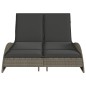 vidaXL Sonnenliege mit Auflagen Grau 114x205x73 cm Poly Rattan vidaXL Sonnenliege mit Auflagen Grau 114x205x73 cm Poly Rattan