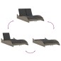 vidaXL Sonnenliege mit Auflagen Grau 114x205x73 cm Poly Rattan vidaXL Sonnenliege mit Auflagen Grau 114x205x73 cm Poly Rattan