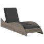 vidaXL Sonnenliege mit Auflage Grau 60x205x73 cm Poly Rattan vidaXL Sonnenliege mit Auflage Grau 60x205x73 cm Poly Rattan