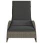 vidaXL Sonnenliege mit Auflage Grau 60x205x73 cm Poly Rattan vidaXL Sonnenliege mit Auflage Grau 60x205x73 cm Poly Rattan