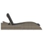 vidaXL Sonnenliege mit Auflage Grau 60x205x73 cm Poly Rattan vidaXL Sonnenliege mit Auflage Grau 60x205x73 cm Poly Rattan