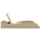 vidaXL Sonnenliege mit Auflage Beige 60x205x73 cm Poly Rattan vidaXL Sonnenliege mit Auflage Beige 60x205x73 cm Poly Rattan