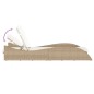 vidaXL Sonnenliege mit Auflage Beige 60x205x73 cm Poly Rattan vidaXL Sonnenliege mit Auflage Beige 60x205x73 cm Poly Rattan