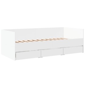 vidaXL Tagesbett mit Schubladen Weiß 90x200 cm Holzwerkstoff