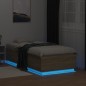 vidaXL Bettgestell mit LED Sonoma-Eiche 75x190 cm Holzwerkstoff vidaXL Bettgestell mit LED Sonoma-Eiche 75x190 cm Holzwerkstoff