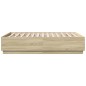 vidaXL Bettgestell mit LED Sonoma-Eiche 135x190 cm Holzwerkstoff vidaXL Bettgestell mit LED Sonoma-Eiche 135x190 cm Holzwerkstoff