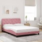 vidaXL Bettgestell mit Kopfteil Rosa 140x200 cm Samt vidaXL Bettgestell mit Kopfteil Rosa 140x200 cm Samt
