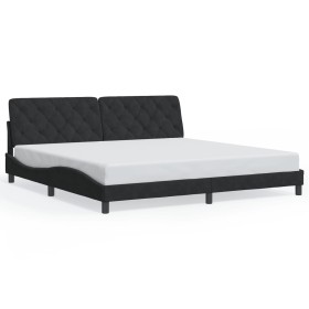 vidaXL Bettgestell mit LED Schwarz 200x200 cm Samt