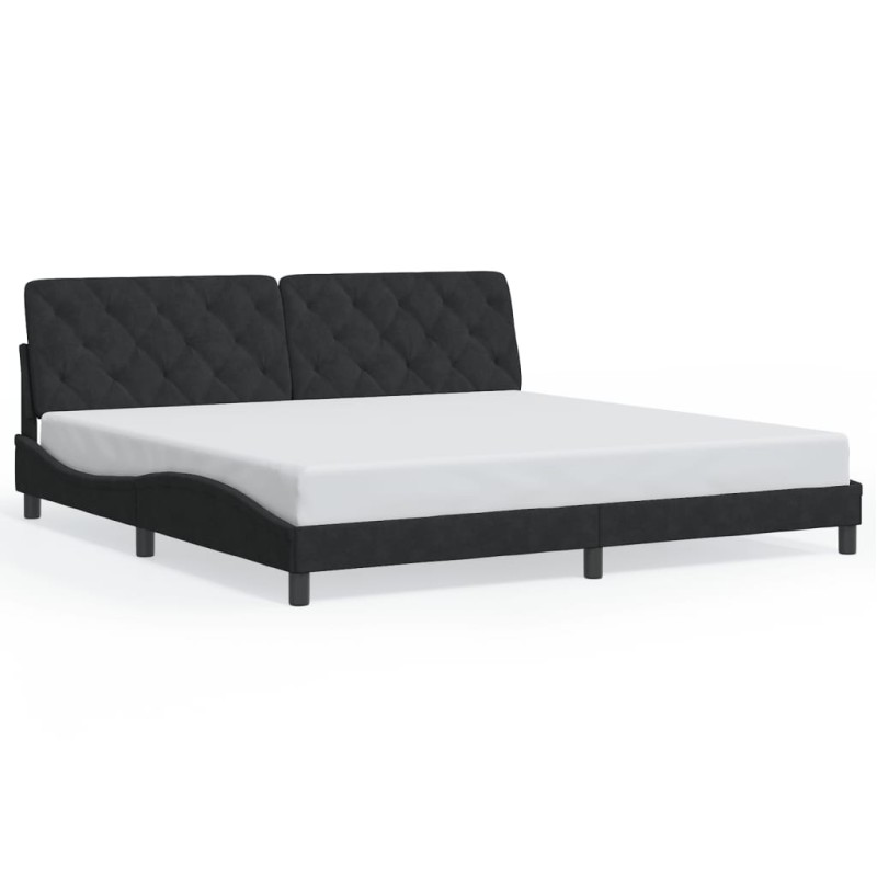 vidaXL Bettgestell mit LED Schwarz 200x200 cm Samt vidaXL Bettgestell mit LED Schwarz 200x200 cm Samt