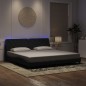 vidaXL Bettgestell mit LED Schwarz 200x200 cm Samt vidaXL Bettgestell mit LED Schwarz 200x200 cm Samt