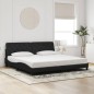 vidaXL Bettgestell mit LED Schwarz 200x200 cm Samt vidaXL Bettgestell mit LED Schwarz 200x200 cm Samt