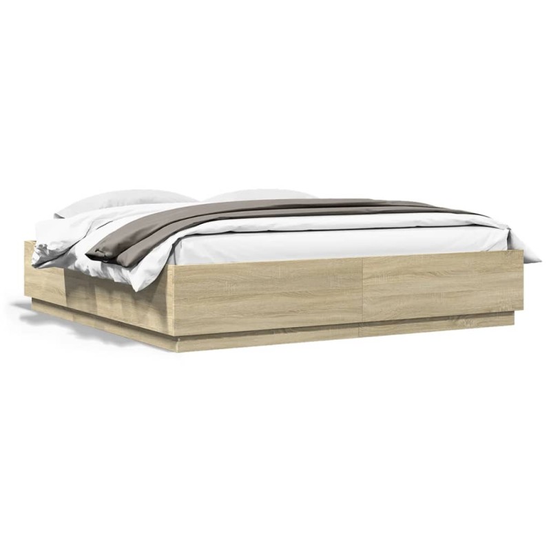 vidaXL Bettgestell Sonoma-Eiche 180x200 cm Holzwerkstoff vidaXL Bettgestell Sonoma-Eiche 180x200 cm Holzwerkstoff