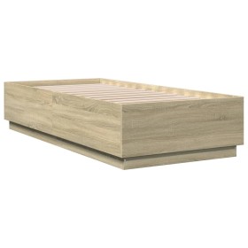 vidaXL Bettgestell Sonoma-Eiche 90x200 cm Holzwerkstoff