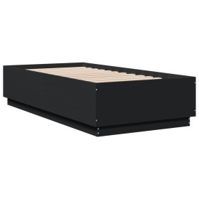 vidaXL Bettgestell Schwarz 90x190 cm Holzwerkstoff