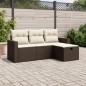 vidaXL 4-tlg. Garten-Sofagarnitur mit Kissen Braun Poly Rattan vidaXL 4-tlg. Garten-Sofagarnitur mit Kissen Braun Poly Rattan