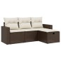 vidaXL 4-tlg. Garten-Sofagarnitur mit Kissen Braun Poly Rattan vidaXL 4-tlg. Garten-Sofagarnitur mit Kissen Braun Poly Rattan