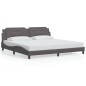 vidaXL Bettgestell mit LED Grau 200x200 cm Kunstleder vidaXL Bettgestell mit LED Grau 200x200 cm Kunstleder