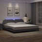 vidaXL Bettgestell mit LED Grau 200x200 cm Kunstleder vidaXL Bettgestell mit LED Grau 200x200 cm Kunstleder
