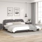 vidaXL Bettgestell mit LED Grau 200x200 cm Kunstleder vidaXL Bettgestell mit LED Grau 200x200 cm Kunstleder